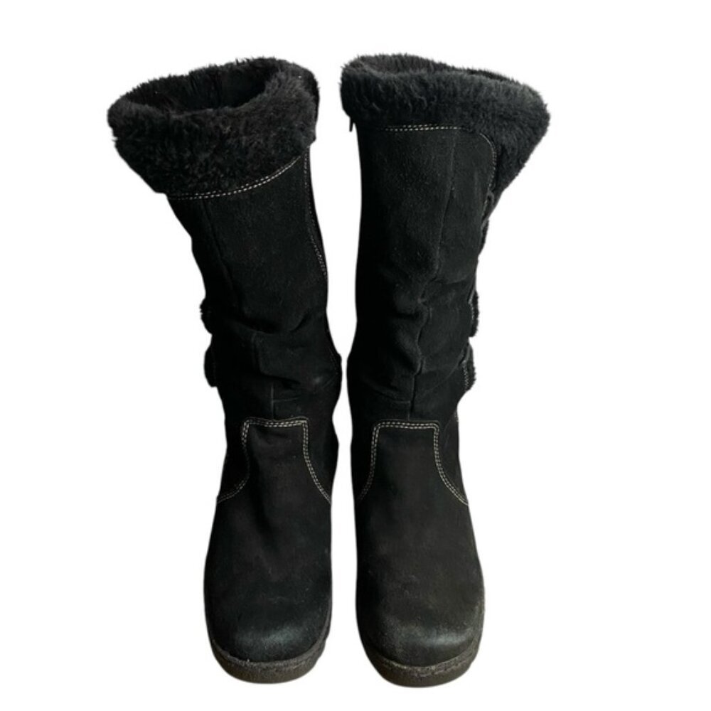 Naturalizer Women's Black Suede Faux Fur Lined Winter Boot